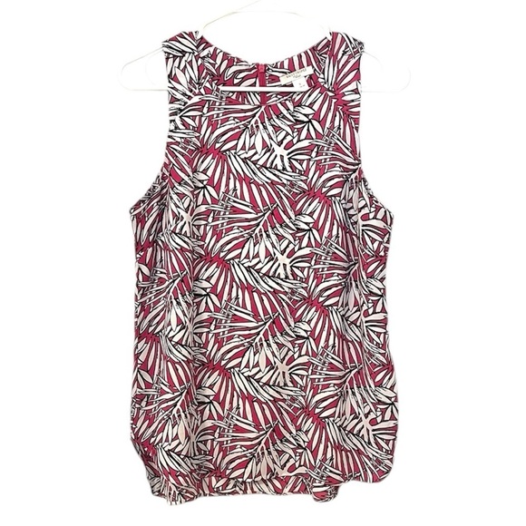 Saint Tropez West Tops - 2/$30 Saint Tropez West - Pink White Tropical Sleeveless Blouse Summer Top Small